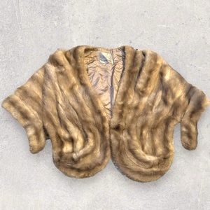 Vintage Handmade Real Fur Shawl